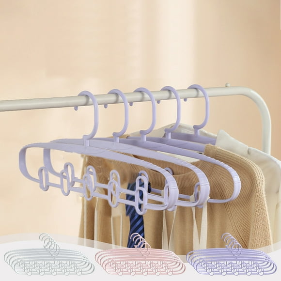 Paquete de 5 colgadores de ropa sin rastros de acero inoxidable | Tendedero antideslizante que ahorra espacio | Ángulo de hombro engrosado de múltiples orificios | Dormitorio de estudiantes