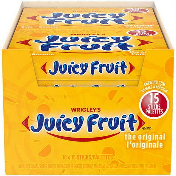 Wrigleys Juicy Fruit Original Stick Gum - 10x15/150ct {Imported from Canada}