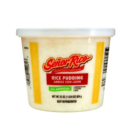 Senor Rico Rice Pudding, 22 oz Plastic Tub, Refrigerated, 1/2 Cup Serving, Gluten-Free