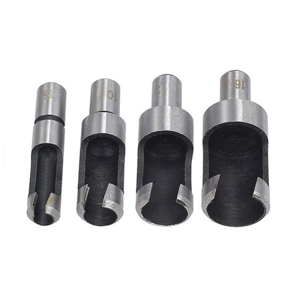 GLFILL 4Pcs Wood Plug Hole Cutter Drill Bit Plug Cutter Drill Bit Bored