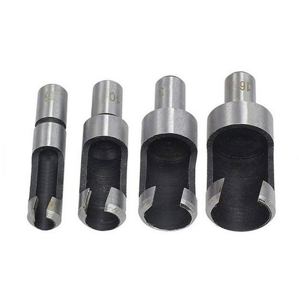 GLFILL 4Pcs Wood Plug Hole Cutter Drill Bit Plug Cutter Drill Bit Bored
