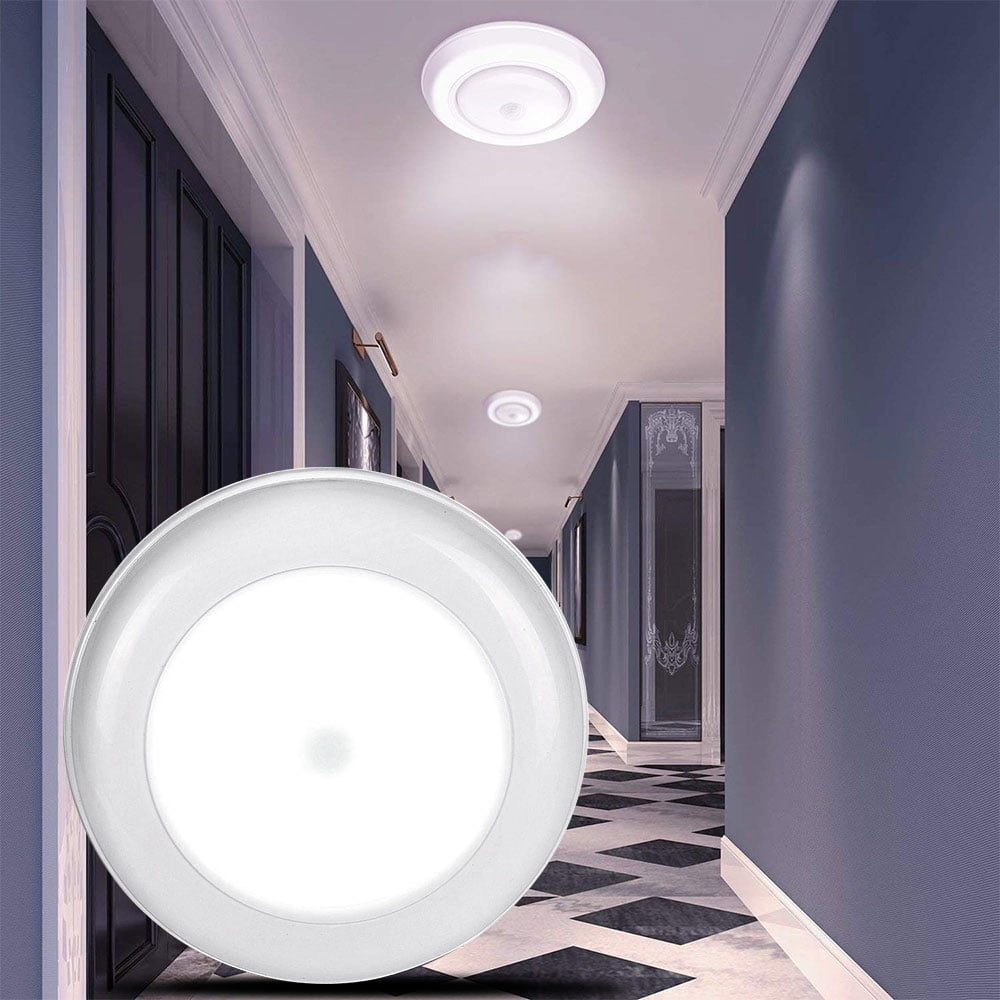 LED Round Shaped Infrared PIR Body Motion Sensor Night Light Ceiling Lamp 