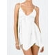 thumbnail image 2 of Lucakuins Camisón de encaje para mujer, lencería de malla transparente con cuello en V, sin mangas, ropa de dormir con tirantes, dobladillo Irregular, ropa interior sin espalda Lucakuins  moda, 2 of 7