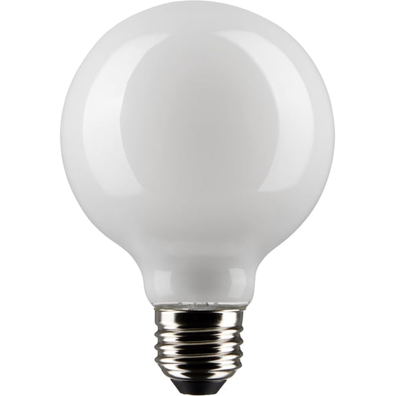 Satco S21247 6W G25 LED Filament Lamp, Dimmable, 2700K Warm White, 500 Lumens, White, Medium Base, 120V, Wet Location, 60W Incandescent Equivalent,Enclosed Fixtures, 2 Bulbs Value Pack (2 Pack)