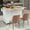 White, variant on Harper & Bright Designs Kitchen Island Cart with Drop Leaf Breakfast Bar Wood Top, Rolling Kitchen Cart with Storage Drawes and Towel Rack Doors, Blue