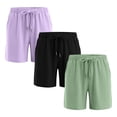 thumbnail image 2 of Fengqque 3 Pack Boys and Girls Shorts Athletic Casual Summer Teens Dstring Basketball Solid Color Shorts Purple 13-14 Years, 2 of 9