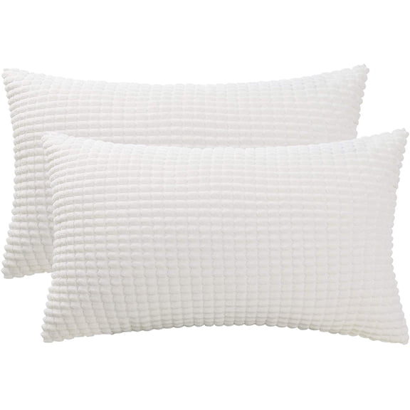 Throw Pillow Covers, Decorative Pillow Covers , Set of 2 Soft Corduroy Lumbar Pillow Covers, Cushion Case Home Decor for Couch, Bed, Sofa, Bedroom, Car