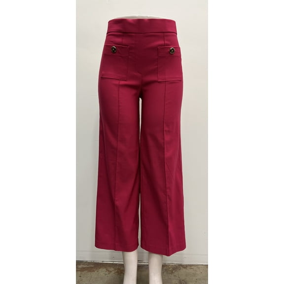 Counterparts pull on stretch ankle length button patch front pockets Pants , Winepunch , S