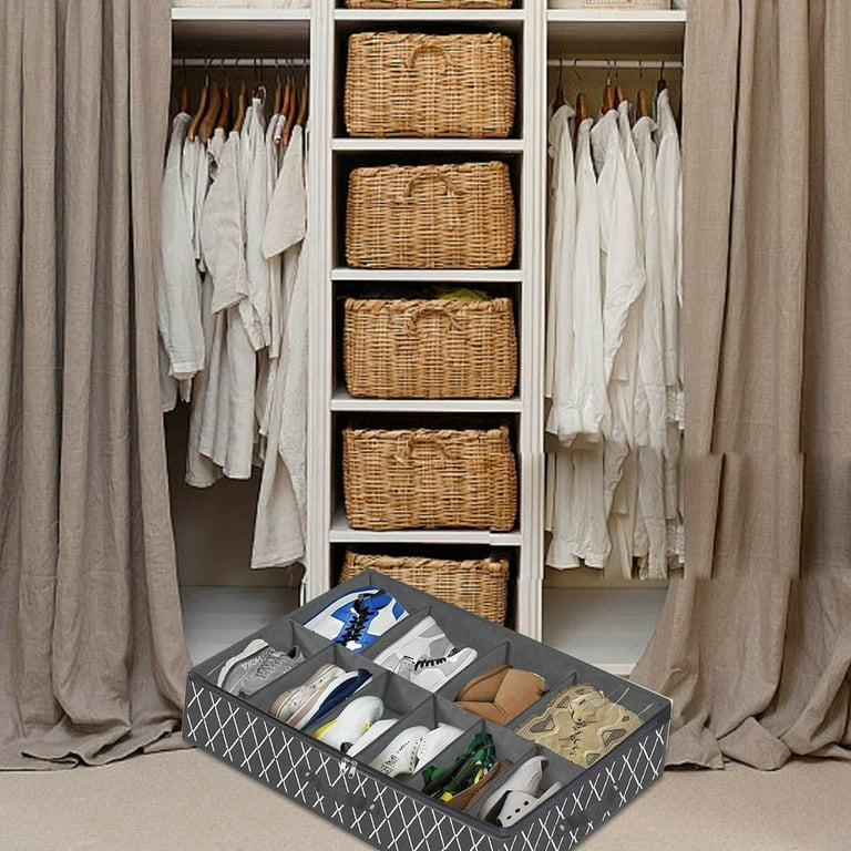 Bedroom Underbed Shoe Box Storage Box Foldable Shoes And Storage Box With Lid Visible Organizer Storage Boxes Yarn Storage Large Bins Storage with Lids for Organizing Garment Boxes for Storage Storage