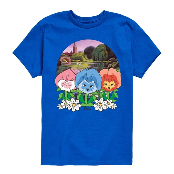 Disney - Alice In Wonderland - Flower Row - Toddler & Youth Short Sleeve Graphic T-Shirt