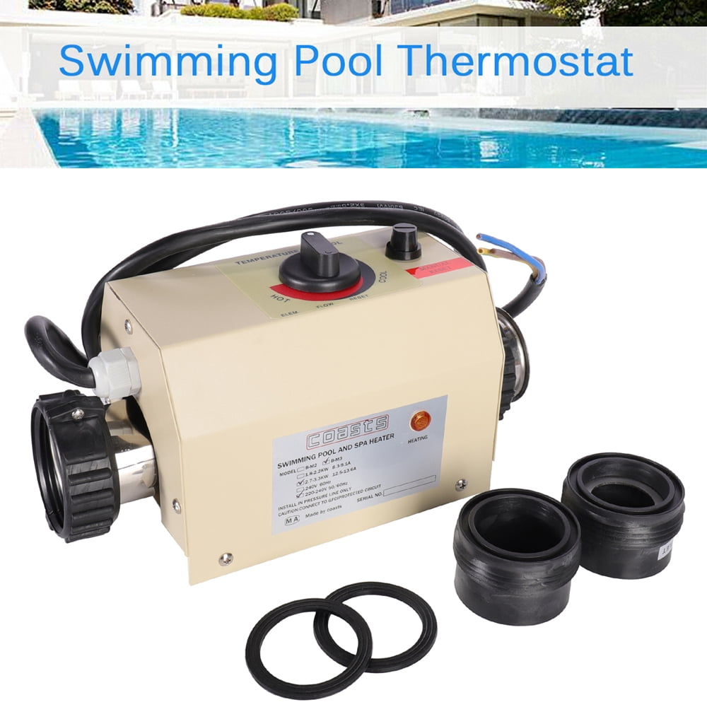 TOPCHANCES 220V 3KW Electric Water Heater Swimming Pool Thermostat SPA Bath Water Heater