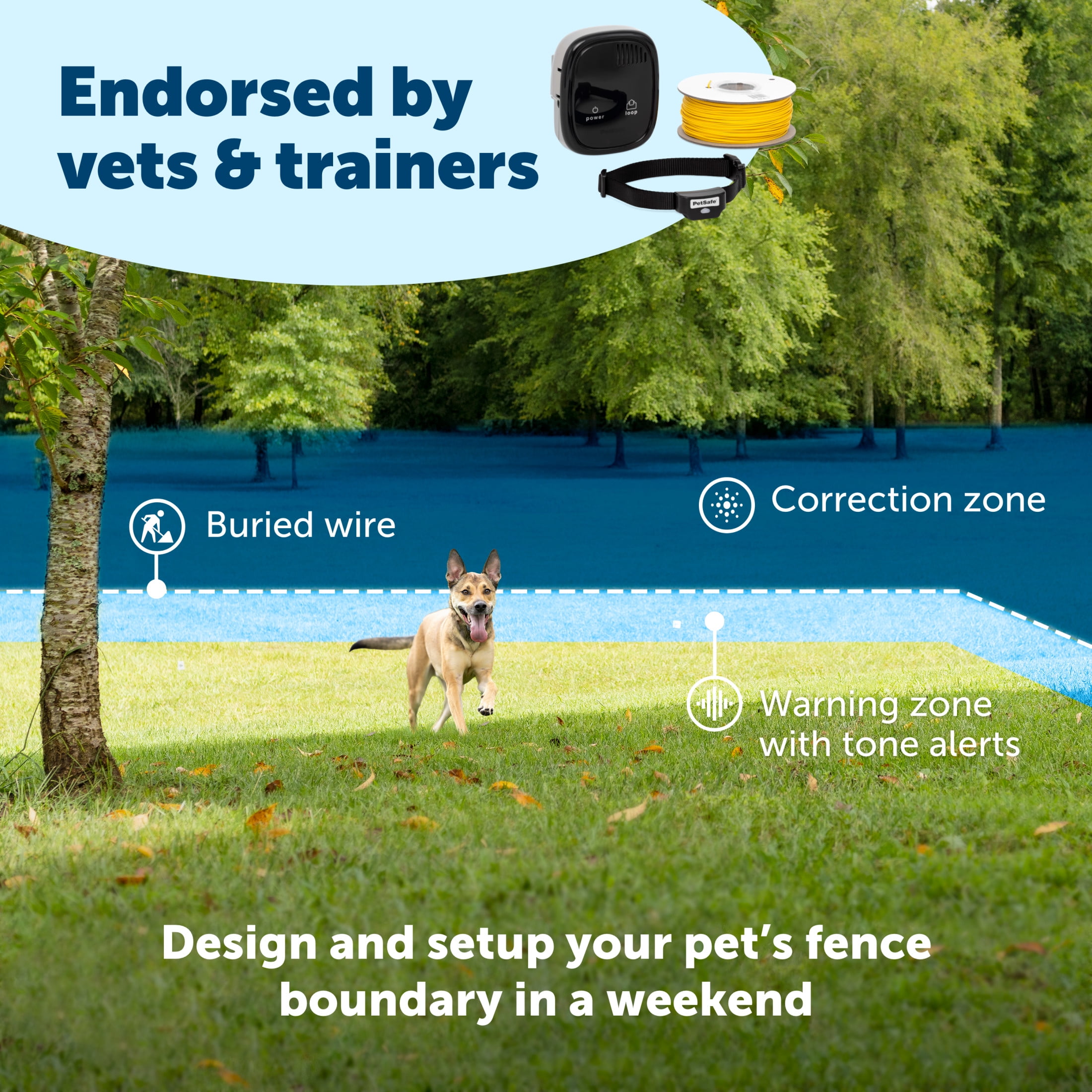 PetSafe Rechargeable In-Ground Fence for Dogs and Cats +5lb., Waterpoof, Tone and Static