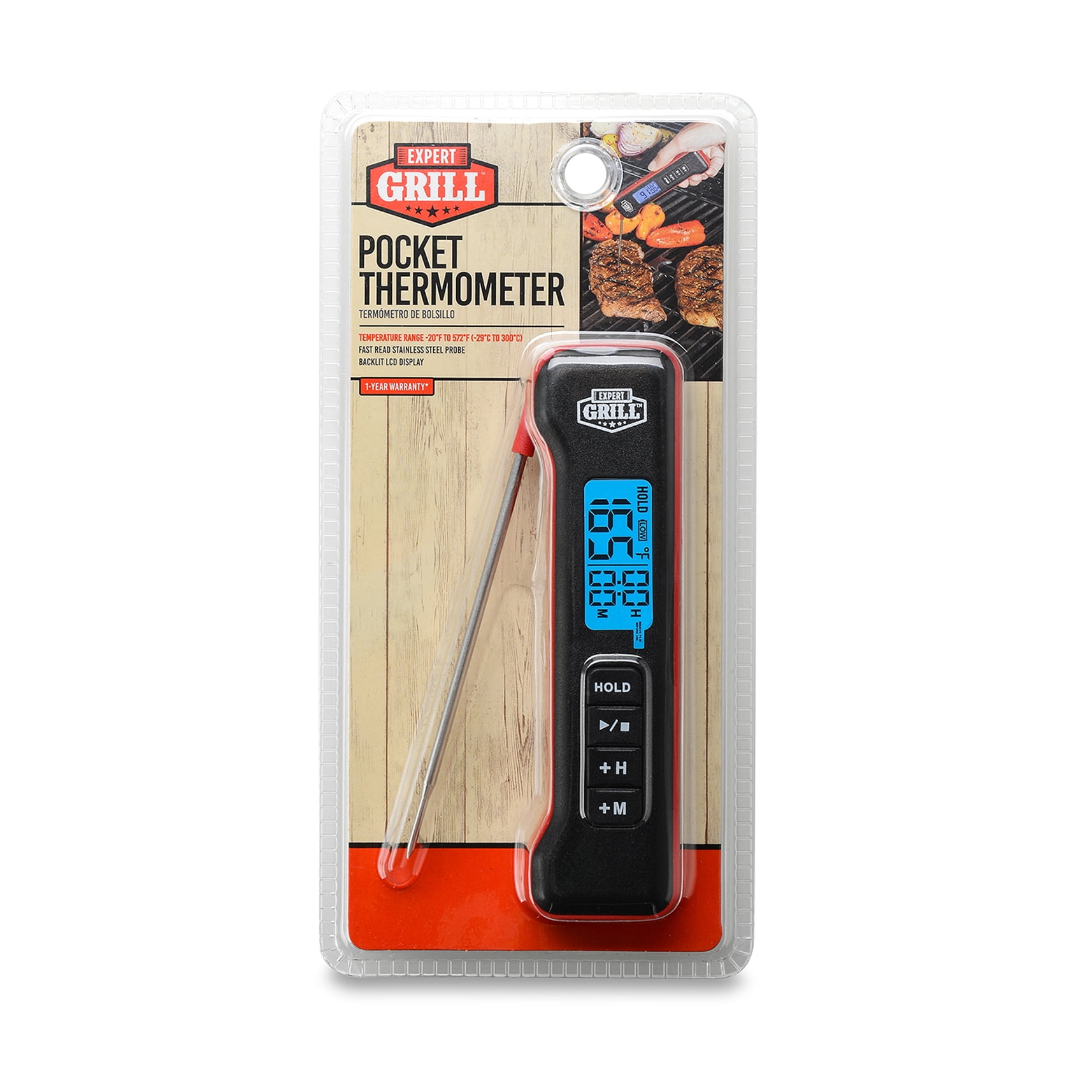 Expert Grill ABS Pocket Digital Instant Read Meat Grilling Thermometer 