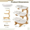 thumbnail image 6 of 3-Tier Fruit Bowl with Stand, Plastic Fruit Bowls with Bamboo Stand, 3-Tier Fruit Serving Tray Set, Large Fruit Basket for Kitchen, Oval Serving Bowls with Wood Rack for Desserts, Sushi, Candies, 6 of 7