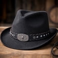 thumbnail image 5 of Hsqqdc Western Bull Head Leather Hat Band Replacement Fedora Cowboy Panama Accessory, 5 of 6