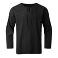 thumbnail image 5 of LIUJUNSHOP Men's Plain T-Shirt Men's Long Sleeve Solid Color Tie Up T-Shirt Casual Comfortable Stretch Fit Tee Shirt, 5 of 5
