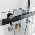 thumbnail image 5 of Seetaras Frameless Shower Sliding Door,56"-60" Width,76" Height,3/8" Tempered Glass Bathroom Screen,Bypass Shower Enclosure, HeavyDuty Stainless Steel Hardwares,Matte Black, 5 of 6