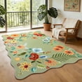 thumbnail image 2 of NEWLAKE Green Floral Area Rugs for Living Room 5'x7' Machine Washable Rug, Non-Slip Backing, 2 of 7