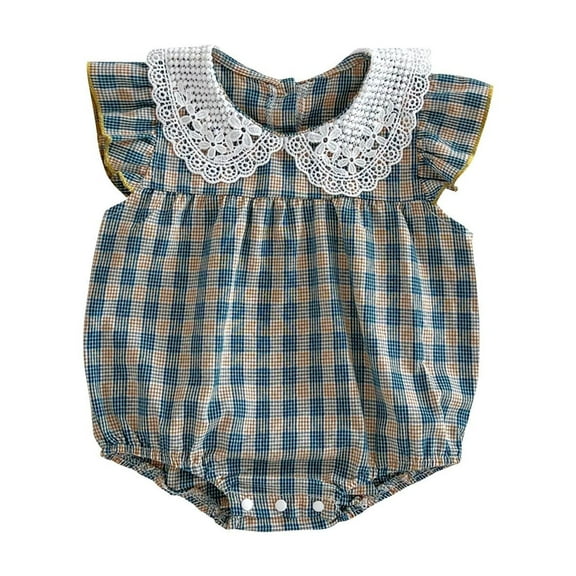 Lenago Ifant Baby Bodysuit Boys Girls Summer Sleeveless Cute Plaid Infants Clothes Fashion