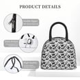 thumbnail image 3 of Lafuoo Black White Halloween Pattern Large Portable Insulated Lunch Bag, Waterproof Zipper Insulated Lunch Bag for Men and Women-One Size, 3 of 5