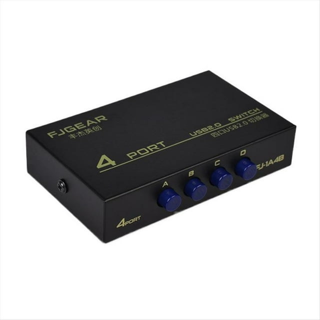 Conmutador USB de 4 Puertos para Compartir, Selector de Conmutador, Concentrador, Adaptador para PC, Escáner, Impresora, Accesorio.