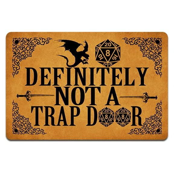 IFHU Definitely Not A Trap Door Doormat Funny DoormatNon-slip Rubber Size 23.6 Inch x 15.7 Inch