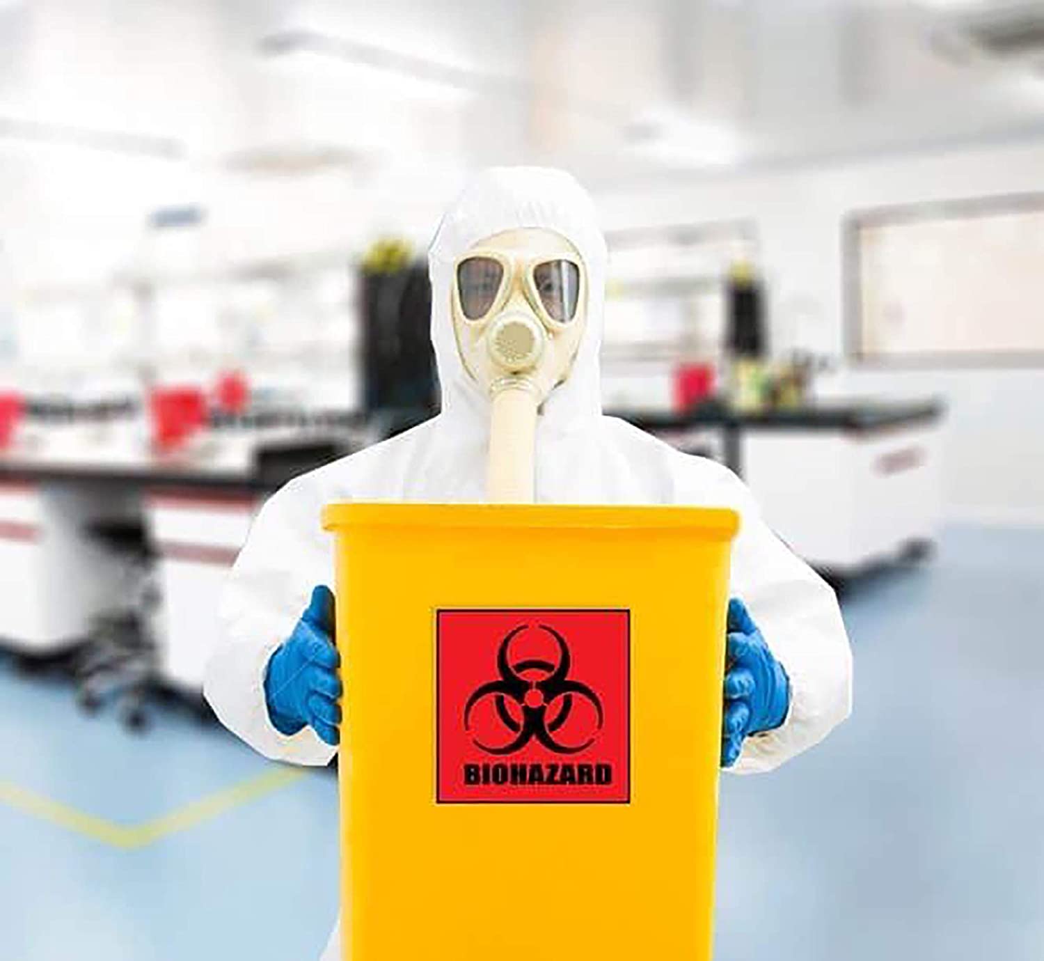 Biohazard Warnaufkleber – 100 Mm Rund, Vinyl, Wetterfest, Ideal Für COVID & Biologische Gefahrenkennzeichnung