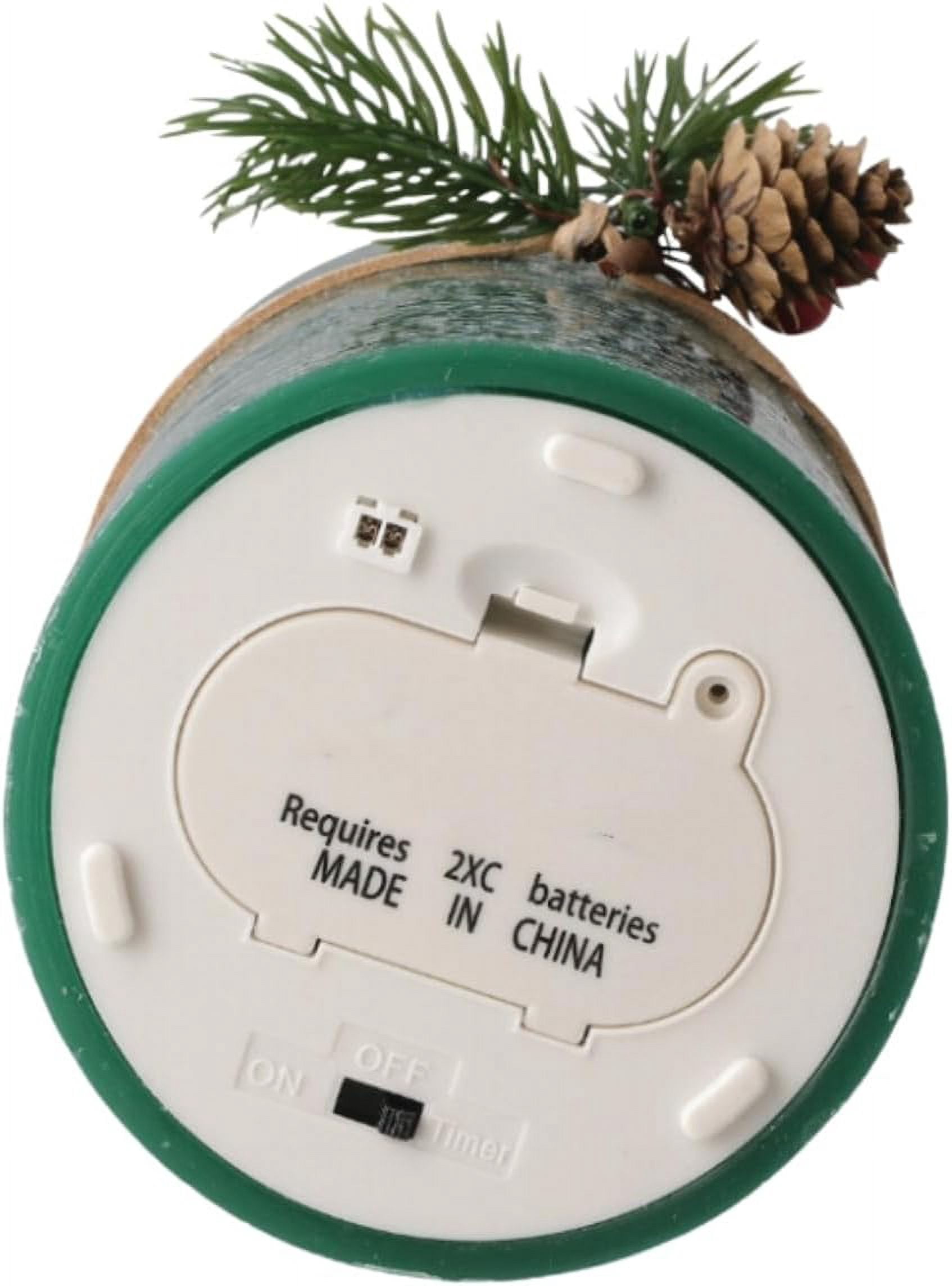 LumiPur Signature Christmas Collection LED Flameless Pillar Candle, Evergreen, 3.5" x 7"