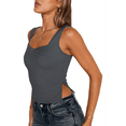 thumbnail image 2 of Womens Going Out Crop Tops Backless Tank Tops Summer Y2k Teen Basics Cute Clothes Dark Gray XS, 2 of 7