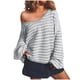 thumbnail image 1 of Gibobby Suéteres de invierno de punto Suéter para mujer Cuello en V Manga larga Casual Bloque de color Punto Vacaciones Invierno Suelto Jumper Tops (Gris, S), 1 of 5