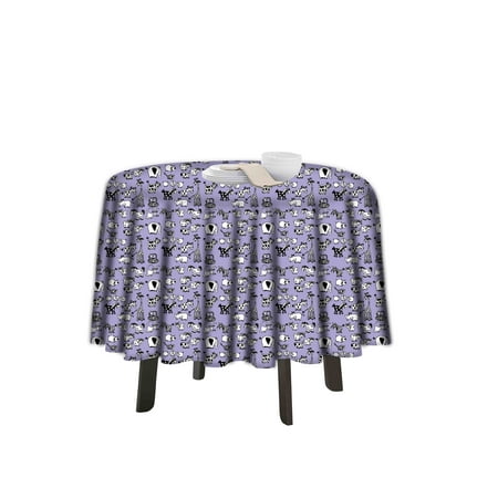 

eloria Animals Printed Round Table Cloth Resistant Washable Decorative Table Cover for Dining Table