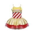 thumbnail image 4 of Hansber Robe Tutu de Danse Rayée en Canne de Bonbon pour Filles, Costume de Fête de Noël Rouge 4, 4 of 7