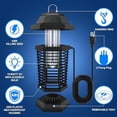 thumbnail image 3 of Bug Zapper Outdoor, Electric Mosquito Zapper, Fly Zapper Indoor Fly Traps, Mosquito Repellent Outdoor Patio and Backyard Covers 1/2 Acre, 3 Prong Plug, 4200V, ABS Fireproof Plastic Outer, 3 of 8