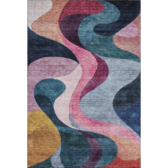 Addison Rugs Mayfield Premium Machine Washable Transitional Contemporary Green Rectangle Rug, 5' x 7'6"