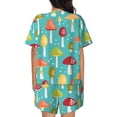 thumbnail image 6 of Fotbe Mushrooms Print Pajama Set for Women 2 Piece Loungewear Short Sleeve Tops and Shorts Set Soft Sleepwear-XX-Large, 6 of 7