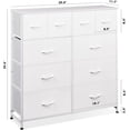 thumbnail image 3 of White Dresser for Bedroom with 10 Drawers, Fabric Dressers, Tall Chest of Drawers for Closet, Storage Drawer Unit, Organizer Unit for Hallway, Living Room, 3 of 8