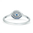 thumbnail image 3 of Halo Eye Evil Wedding Engagement Ring Round CZ 925 Sterling Silver Size 7, 3 of 6