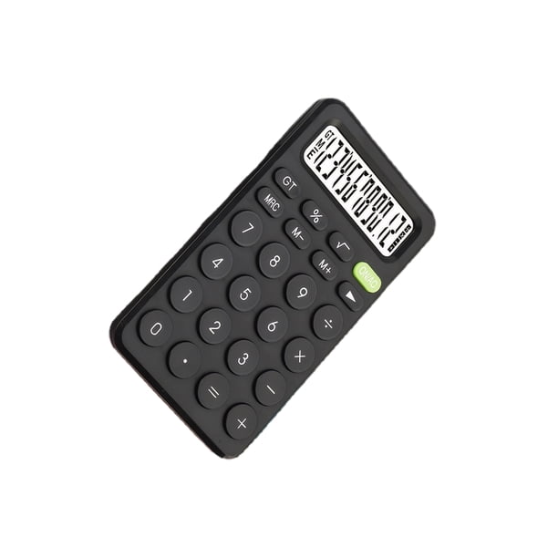 Injueey Calculadora de escritorio innovadora para eficiencia de oficina 12 calculadoras portátiles para estudiantes Calculadora pequeña Computadoras y accesorios negro