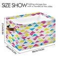 thumbnail image 3 of Multicolor Triangles Foldable Storage Basket,Canvas Fabric Foldable Storage Bins with Handles Open Home Storage Bins Boxes for Toy Book Shelf Closet Baskets, 3 of 8