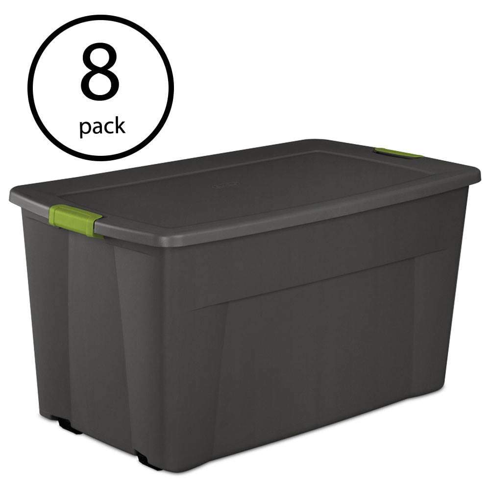 Sterilite 45 Gallon Wheeled Portable Latching Storage Tote Box, Gray (8