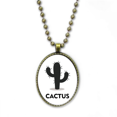 thumbnail image 1 of Cactus Green Succulents Outline Necklace Vintage Chain Bead Pendant Jewelry Collection, 1 of 3