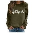thumbnail image 2 of SBYOJLPB Round Neck Long Sleeves Women'S Casual Loose Round Neck Long Sleeve Letter Print Top Blouse T-Shirt, 2 of 5