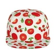 thumbnail image 2 of Daiia Fresh Red Tomato print Flat Bill Hats Flat Brim Trucker Cap Baseball Cap Adjustable Classic Low Profile Hat Unconstructed Plain Cap, 2 of 9