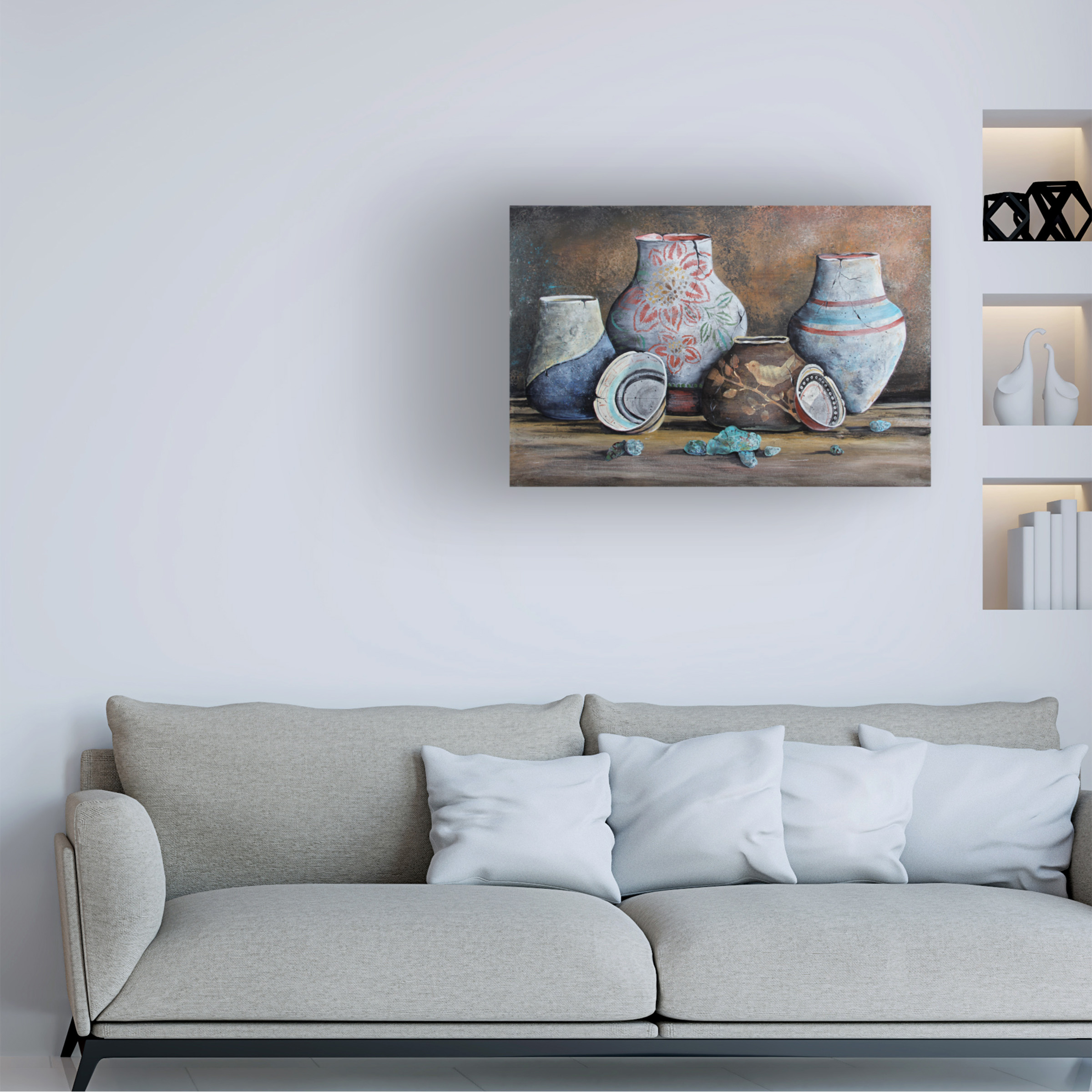 Trademark Fine Art Jean Plout Clay Pottery Still Life 3 Canvas Wall Art - 12x19