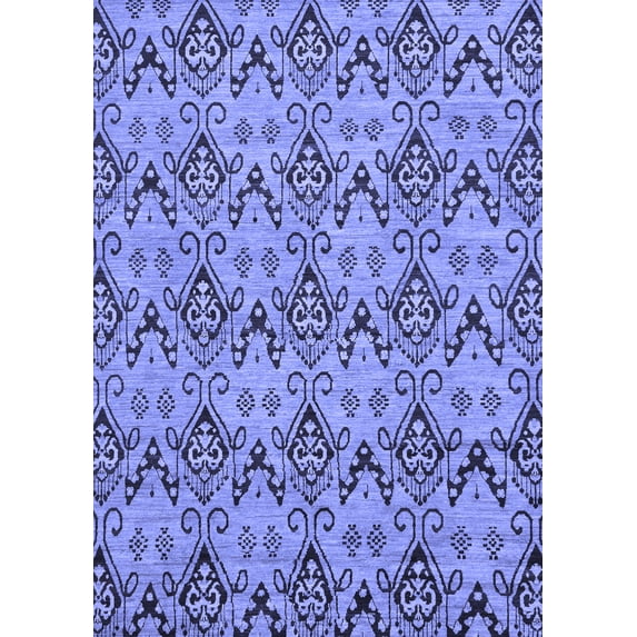 Ahgly Company Indoor Rectangle Abstract Blue Modern Area Rugs, 5' x 7'