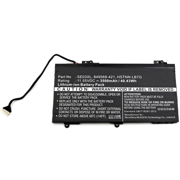 Batteries N Accessories BNA-WB-L4595 Laptops Battery - Li-Ion, 11.55V, 3500 mAh, Ultra High Capacity Battery - Replacement for HP 849568-421 Battery