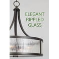 thumbnail image 4 of Kira Home Scarlett 17" 4-Light Modern Drum Chandelier + Rippled Glass Panel Shade, Oil Rubbed Bronze Finish, 4 of 7