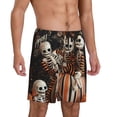 thumbnail image 2 of Rocae Whimsical Halloween Skeletons for Men's Soft Sleep Pajama Shorts, Waistband and Pockets-4X-Large, 2 of 6