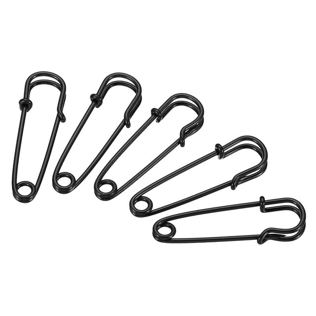 Uxcell Safety Pins 1.57 Inch Large Metal Sewing Pins Black 12Pcs