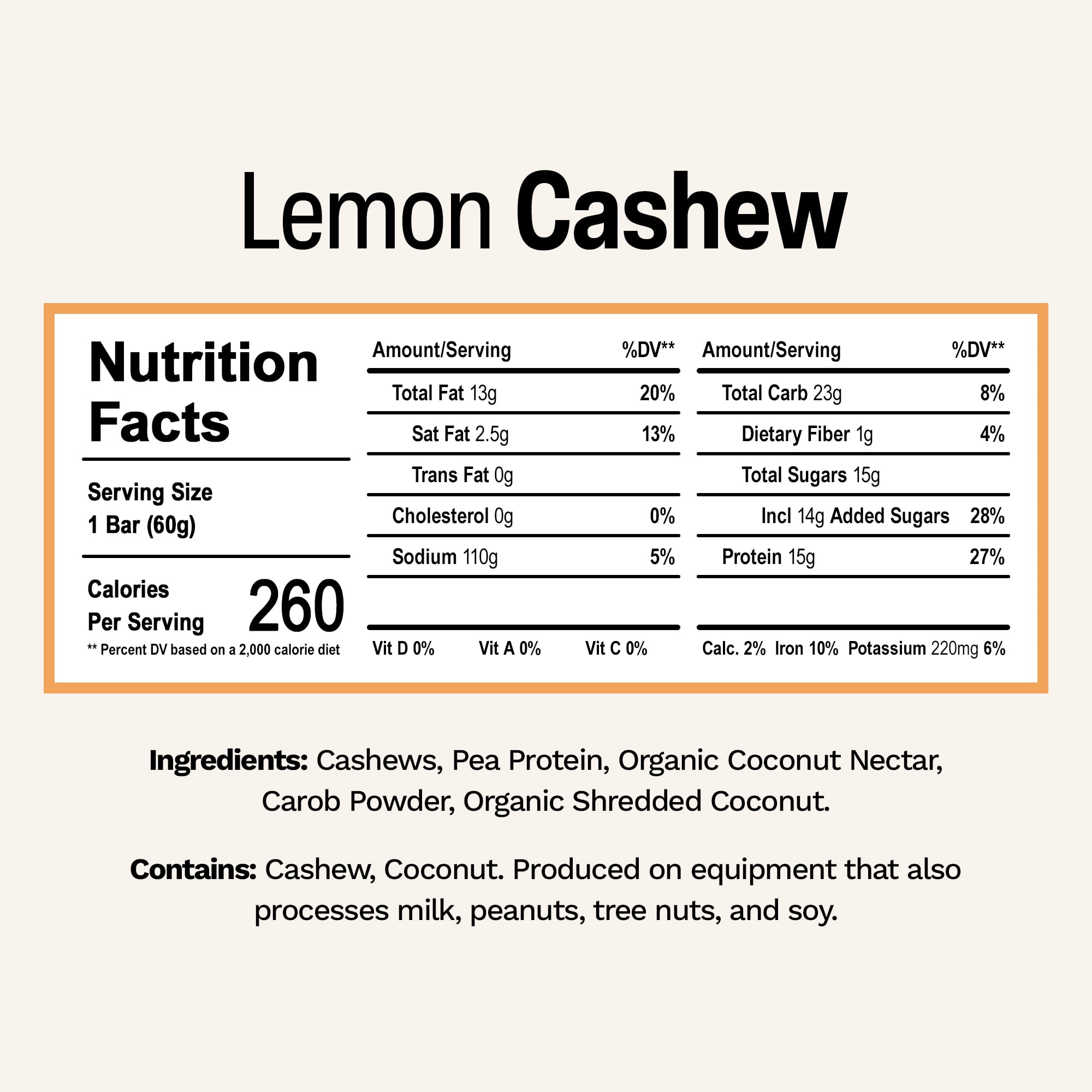Rise Pea Protein Bar - Vegan Lemon Cashew | Breakfast Bar & Protein Snack 15g Protein Just 3 Whole Food Ingredients Non-GMO Gluten-Free Soy Free (12 Count)